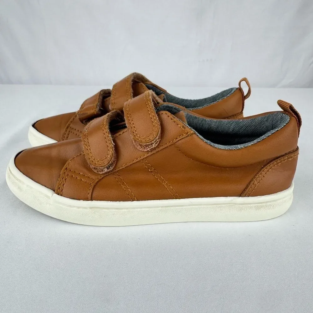 Cat & Jack Boys Hook and Loop Closure Brown Dress Shoes
